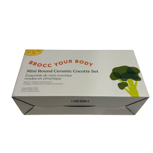 Brocc Your Body Mini Round Ceramic Cocotte Set New in Box - Picture 4 of 8